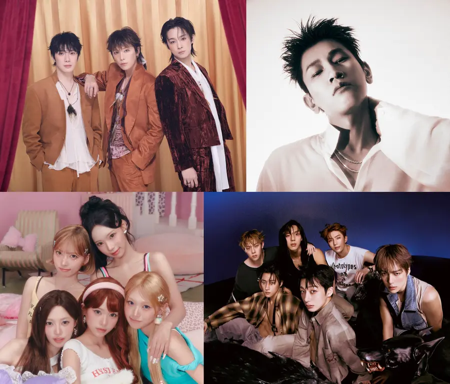 ▲ (왼쪽 위부터 시계방향) FT아일랜드, 크러쉬, 몬스타엑스, 리센느 / 사진=제천국제음악영화제 제공